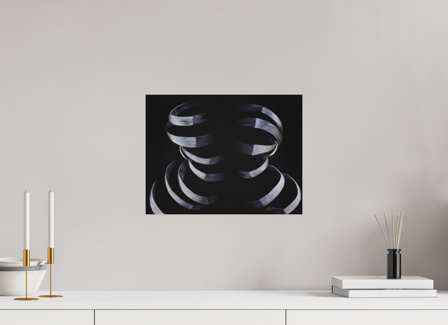 39,3 x 30 cm, Alu-Dibond mit Aufhängung Ineinandergreifend