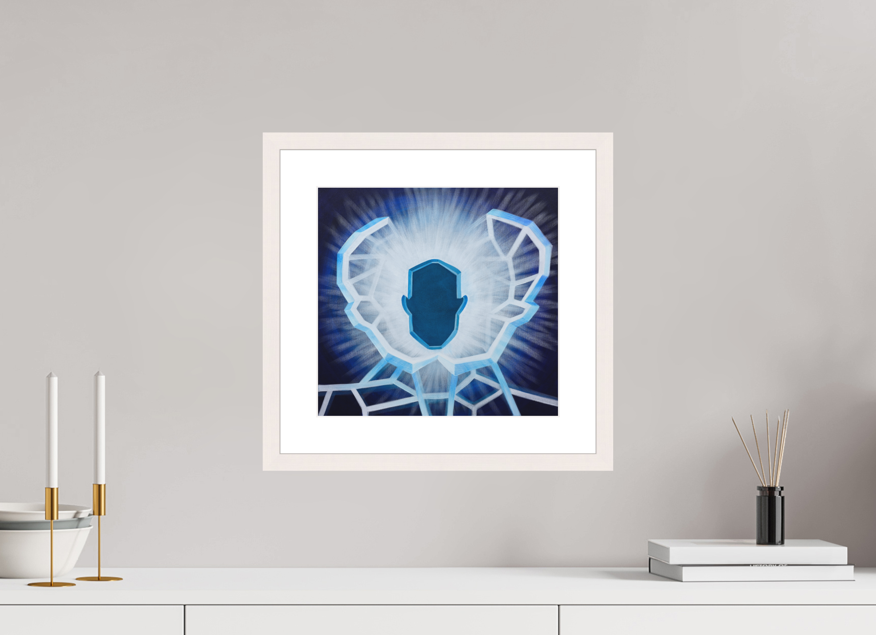 31,5 x 30 cm, Fien Art Print gerahmt weißer Rahmen Öffnung - vom alten zu neuen Ich