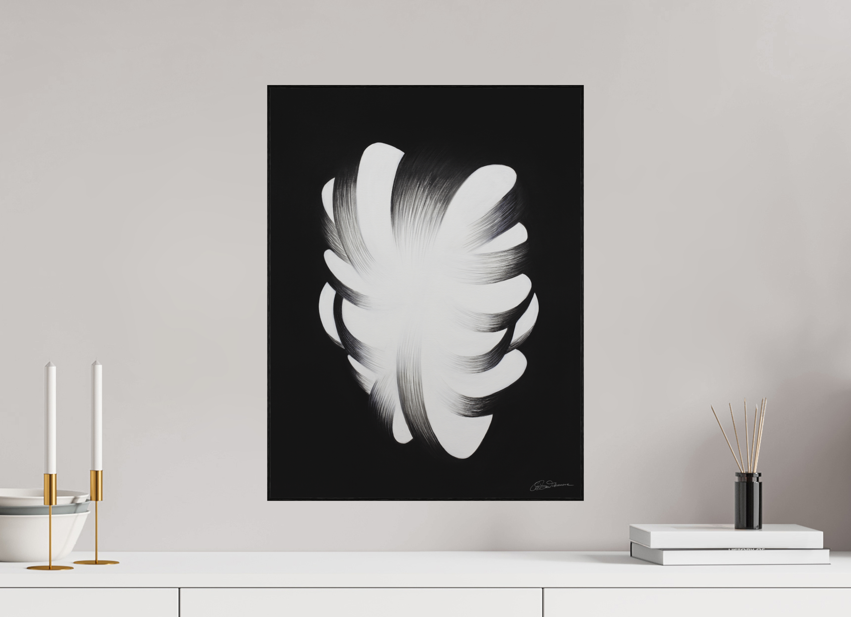 40 x 52,8 cm, Alu-Dibond mit Holzrahmen, schwarz Ausstrahlung