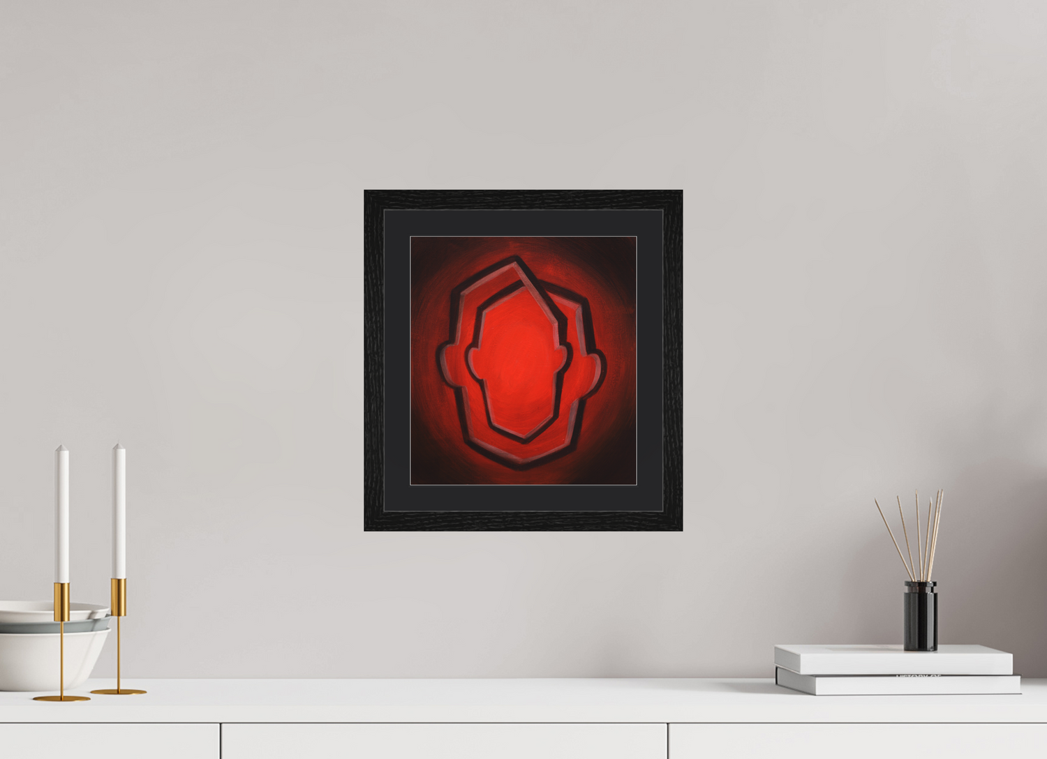 25 x 27,4 cm, Foto Papier schwarzes passapartout und schwarzer rahmen infinity Self – unendliches Ich