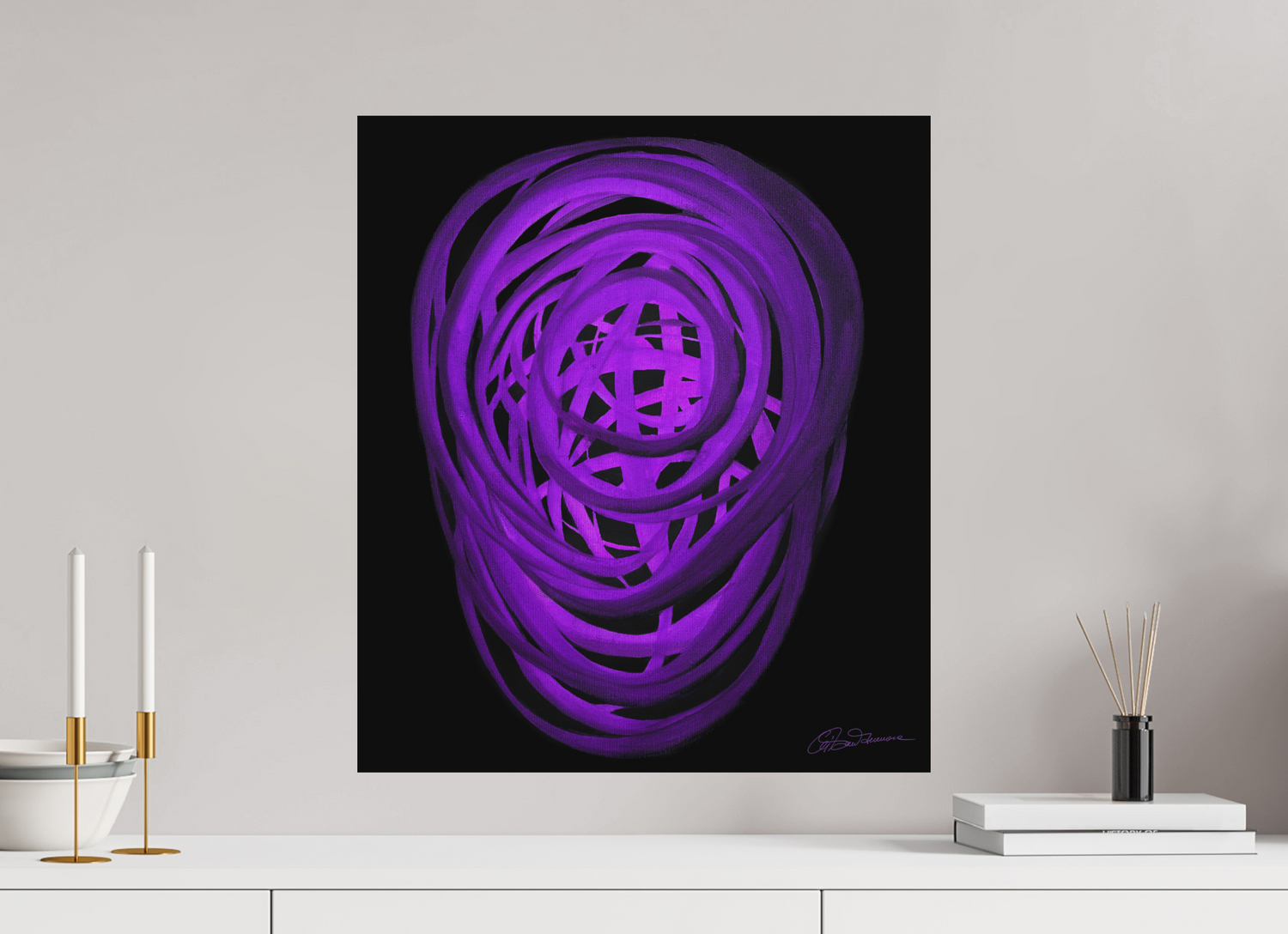 50 x 57,3 cm, Alu-Dibond mit Aufhängung Äther – Ursprung aller Form