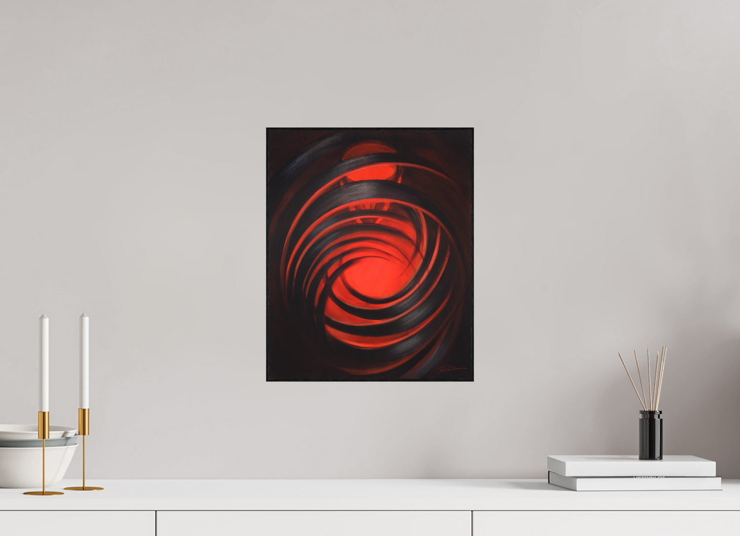 30 x 36,9 cm, Alu-Dibond mit Holzrahmen, schwarz Lichtformer