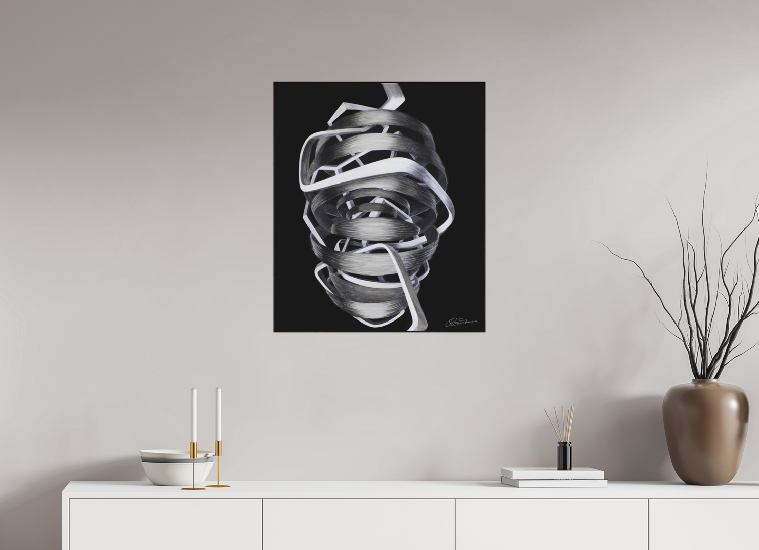 60 x 71,1 cm, Alu-Dibond mit Holzrahmen Architektur des Bewusstseins - Innerer Pfad