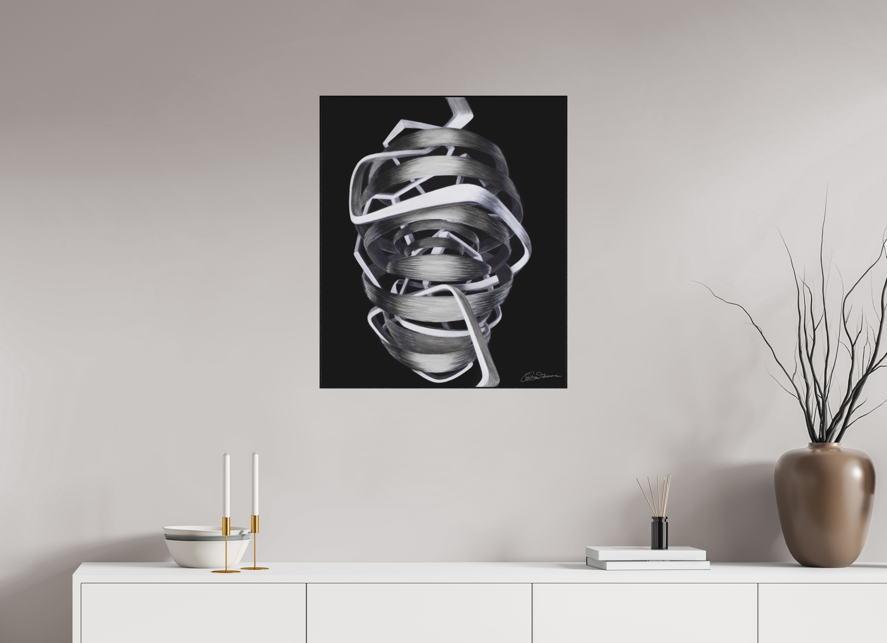 60 x 71,1 cm, Alu-Dibond mit Holzrahmen Architektur des Bewusstseins - Innerer Pfad