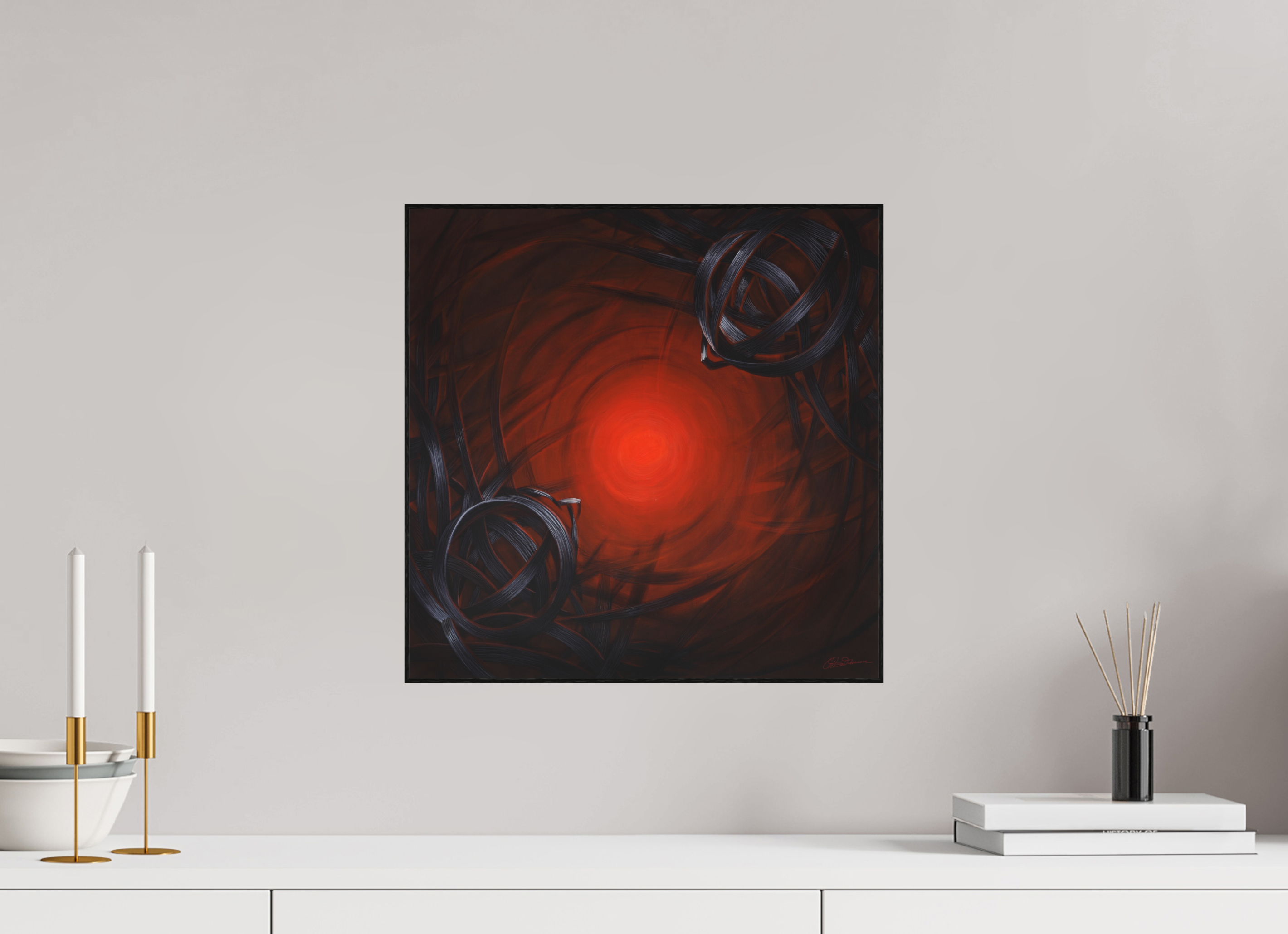 40 x 40 cm, Kunstdruck auf Alu-Dibond mit Holzrahmen, schwarz Lichtbildner