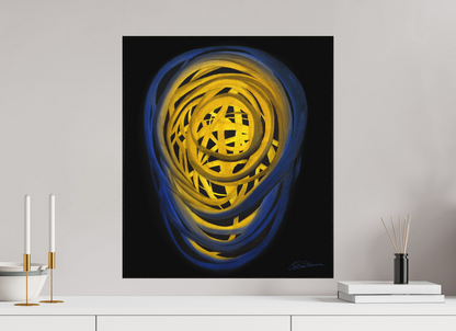 50 x 57,4 cm, Alu-Dibond mit Holzrahmen, schwarz Erde &amp; Wasser | Frühsommer