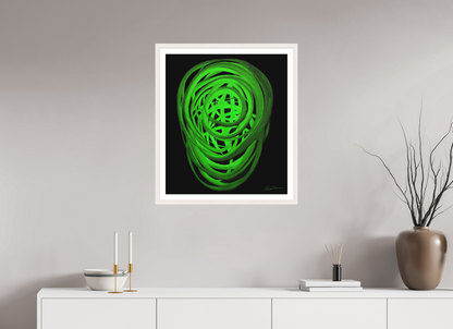 60 x 68,8 cm, Papier mit Holzrahmen, weiß Erde – Innerer Sproß | Frühling