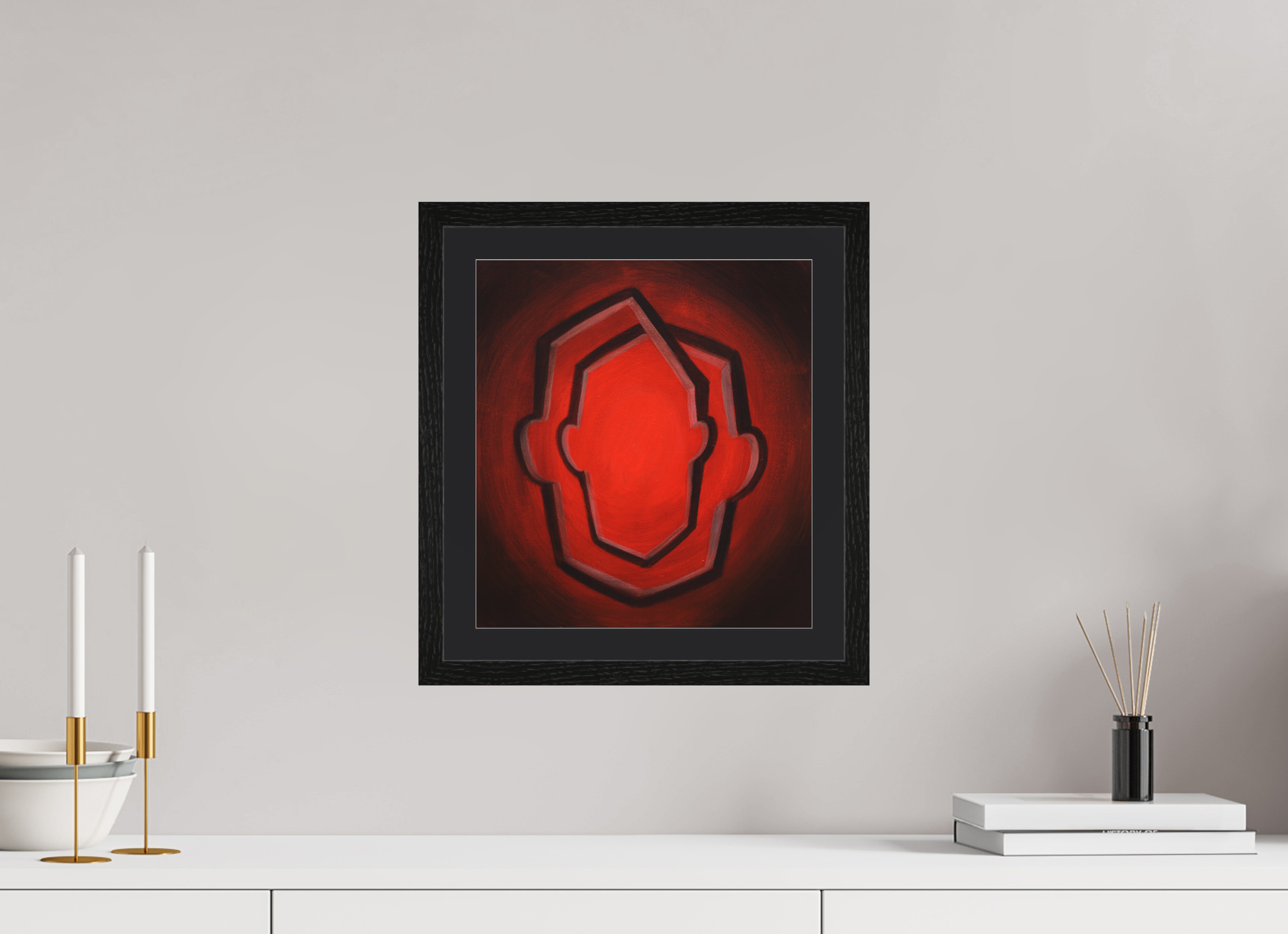 30 x 32,8 cm, Foto Papier schwarzes passapartout und schwarzer rahmen infinity Self – unendliches Ich