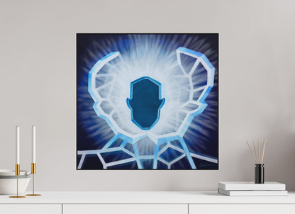 52,1 x 50 cm, Alu-Dibond mit Holzrahmen, schwarz Öffnung - vom alten zum neuen Ich