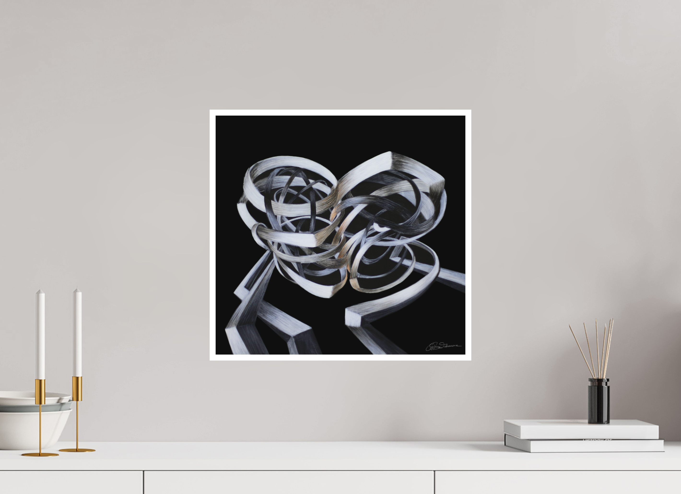 41,8 x 40 cm, Papier ohne Rahmen Verschränkung - Kuss