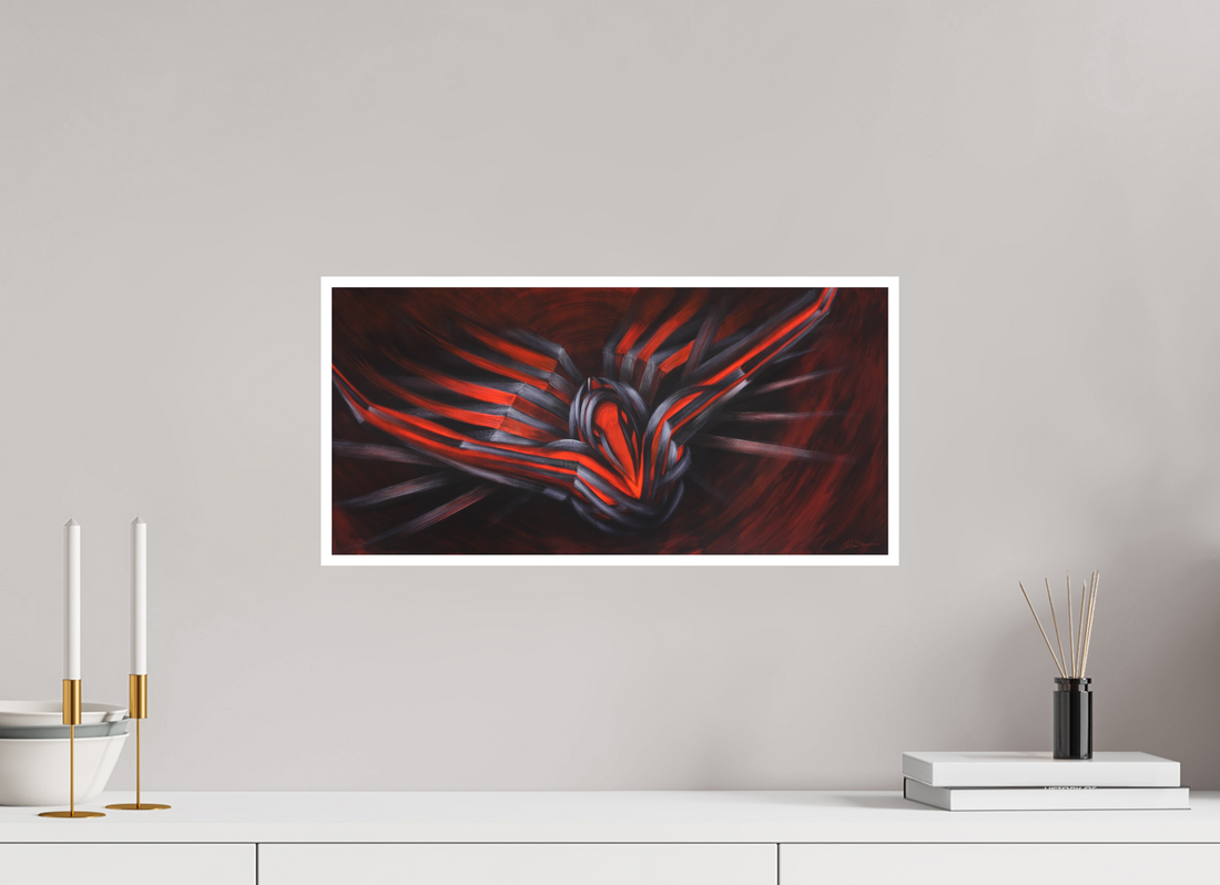 52 x 25 cm, Papier ohne Rahmen Aufstieg des Phönix