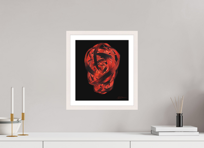 30 x 34 cm, Papier mit Holzrahmen, weiß Feuertaufe