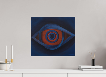 45,2 x 40 cm, Alu-Dibond mit Holzrahmen, schwarz Auge der Erkenntnis