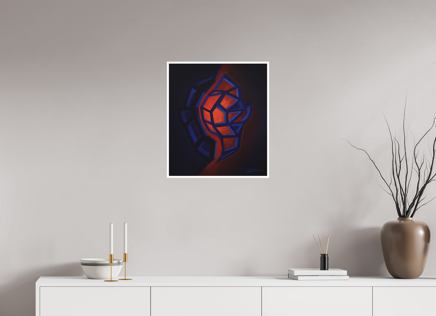 50 x 57,2 cm, Papier ohne Rahmen Innere Tektonik – Feuer &amp; Wasser