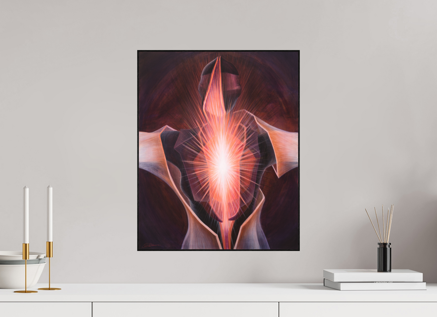 40 x 49,6 cm, Alu-Dibond mit Holzrahmen, schwarz Selbstoffenbarung