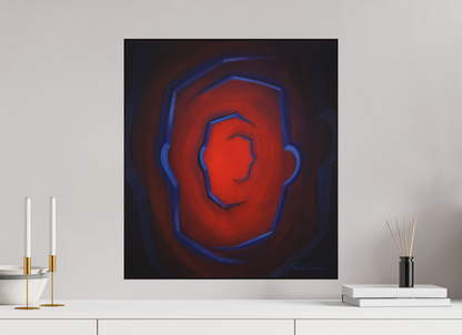 50 x 56,3 cm, Alu-Dibond mit Holzrahmen, schwarz Ich war, ich bin, ich werde sein