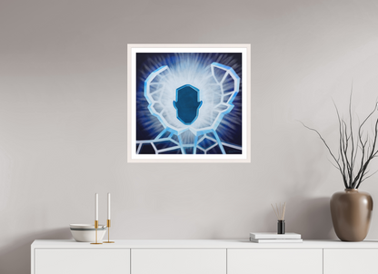 62,5 x 60 cm, Papier mit Holzrahmen, weiß Öffnung - vom alten zum neuen Ich