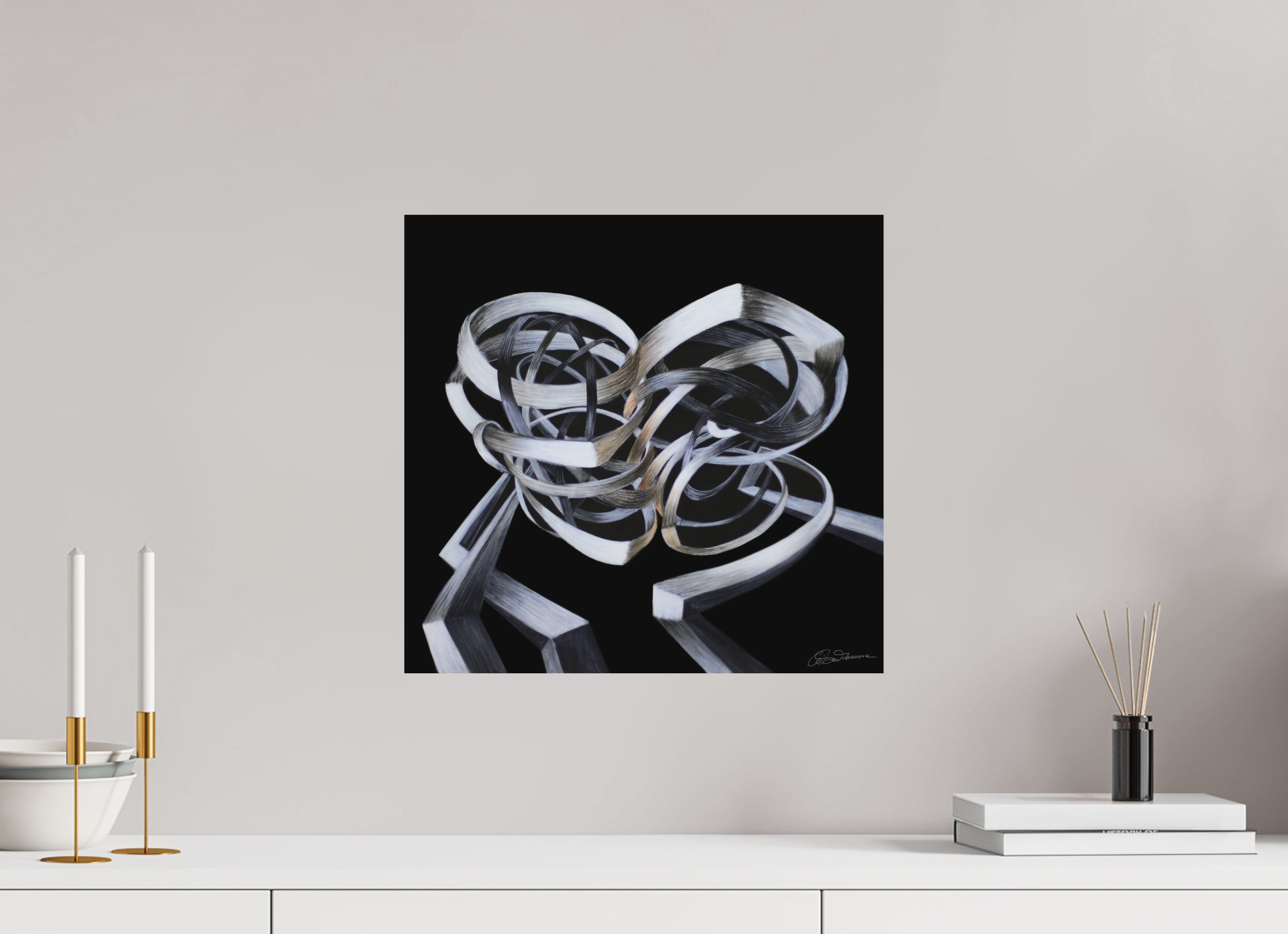 41,8 x 40 cm, Alu-Dibond mit Aufhängung Verschränkung - Kuss