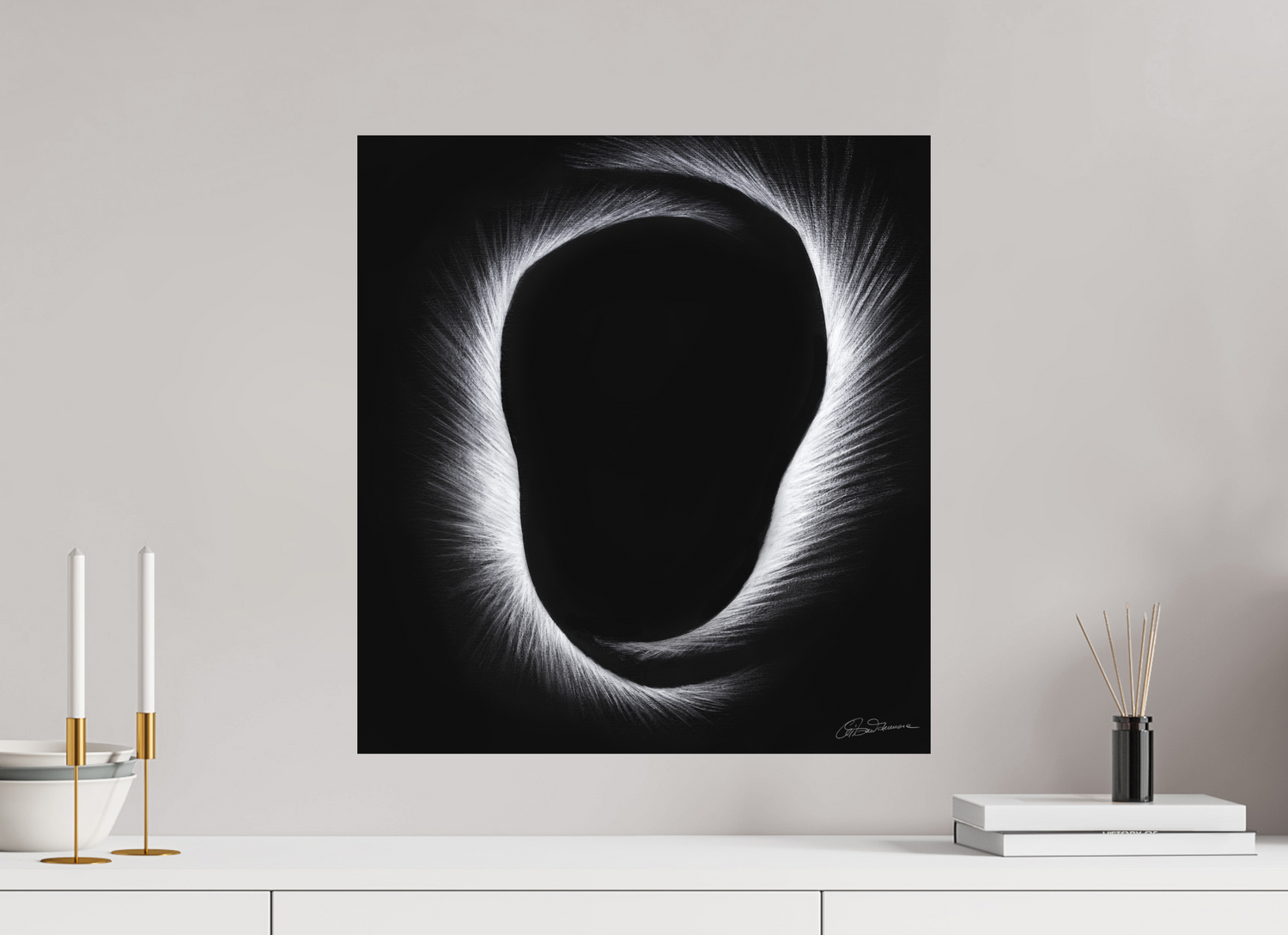 50 x 53,9 cm, Alu-Dibond mit Aufhängung Eklipse