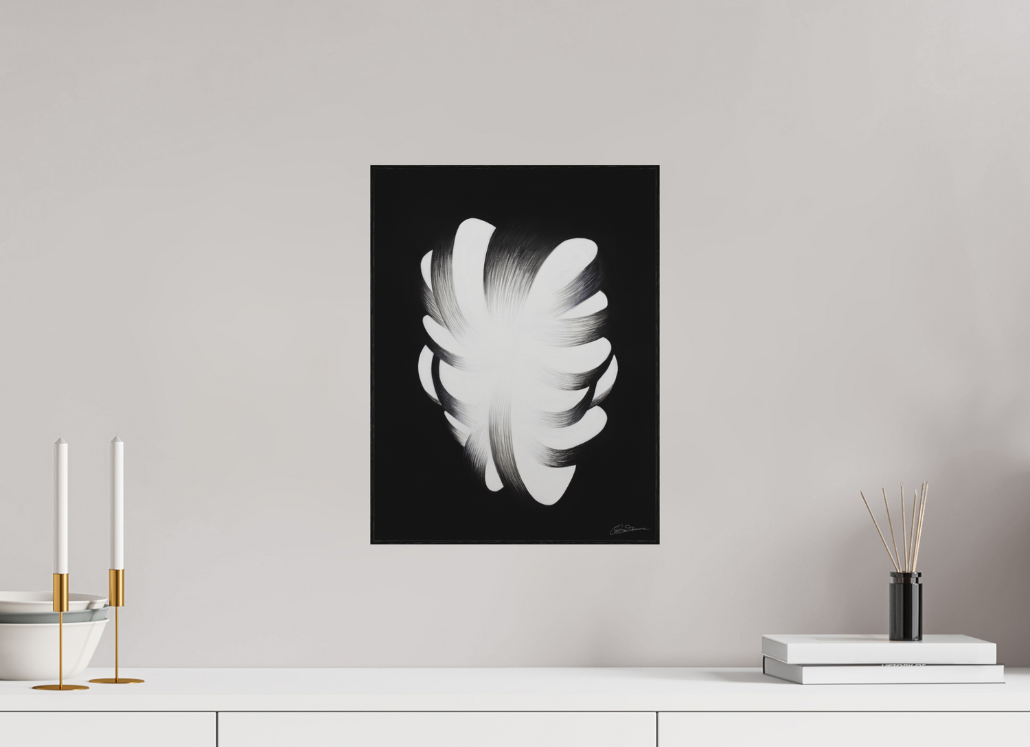 30 x 39,6 cm, Alu-Dibond mit Holzrahmen, schwarz Ausstrahlung