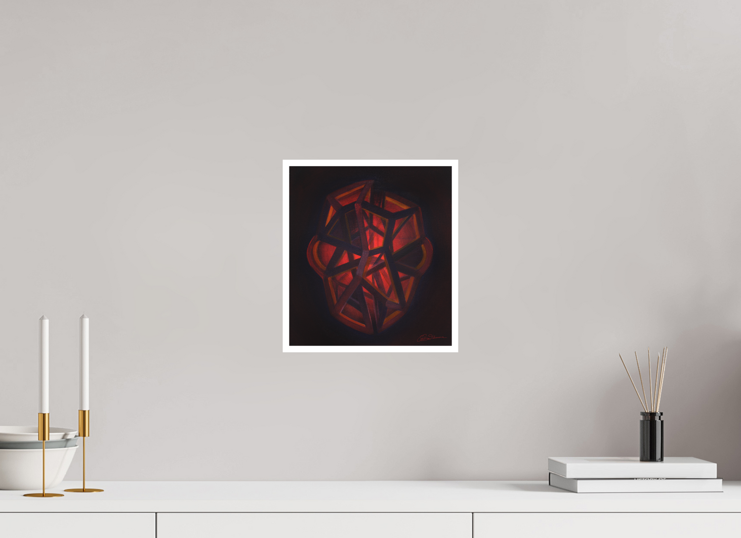 25 x 27,6 cm, Papier ohne Rahmen Innere Geometrie