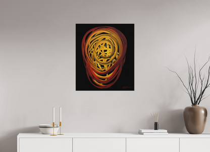 60 x 68,8 cm, Alu-Dibond mit Holzrahmen, schwarz Feuer | Sommer