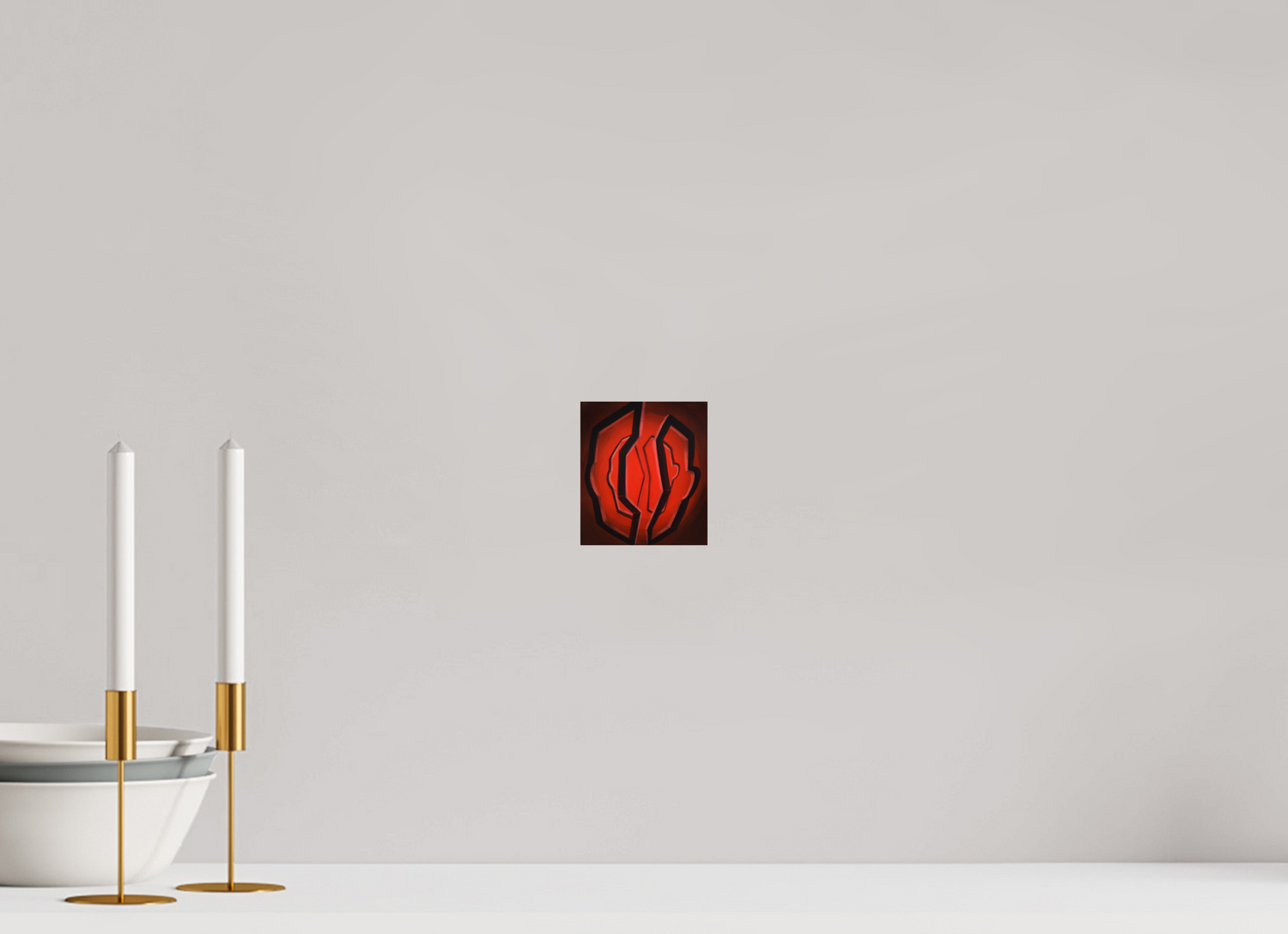 10 x 11,3 cm, Fine Art Print auf Metal Selbst-Bild. Zwei Portale eines Selbst