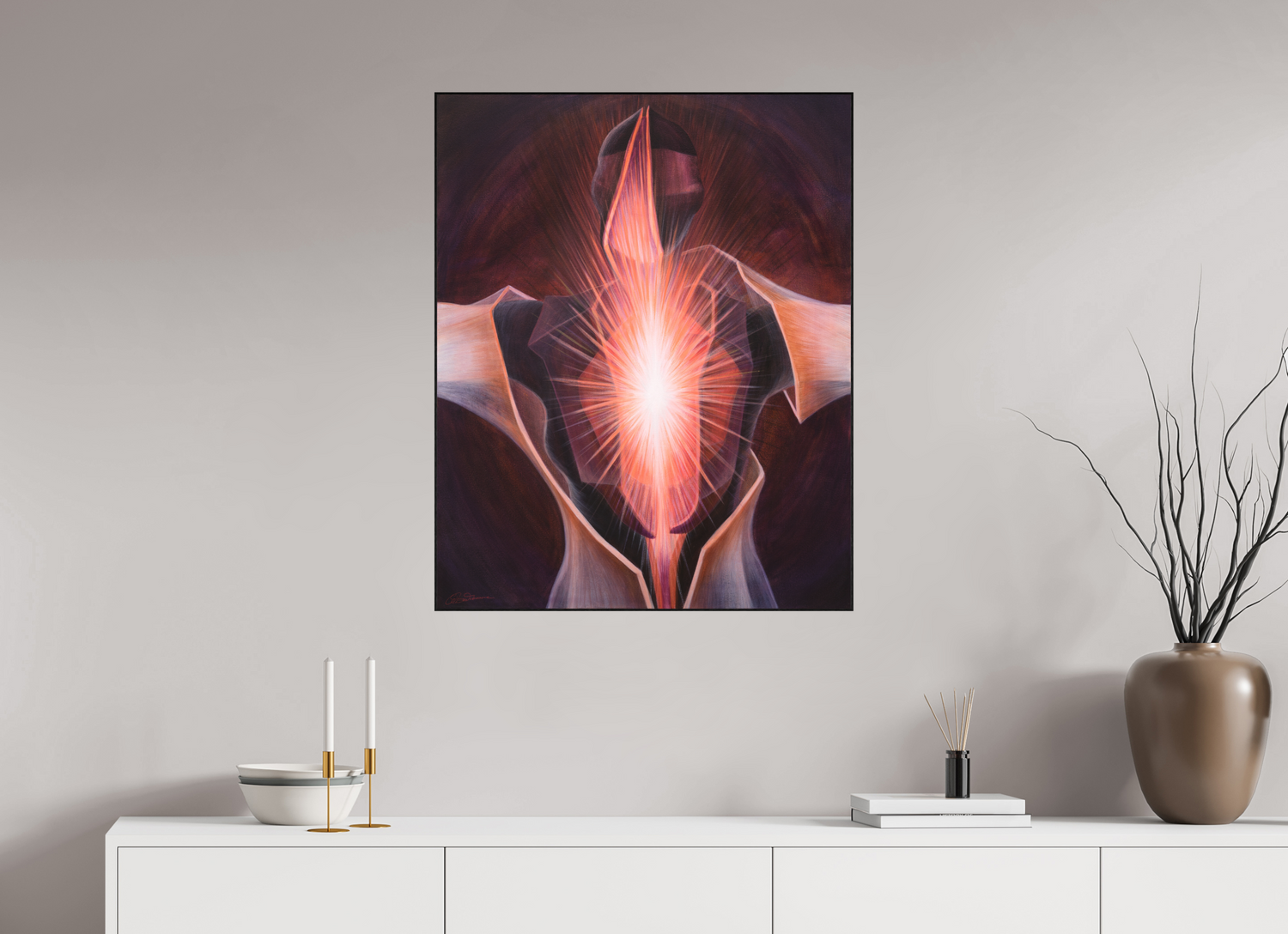 70 x 86,9 cm, Alu-Dibond mit Holzrahmen, schwarz Selbstoffenbarung