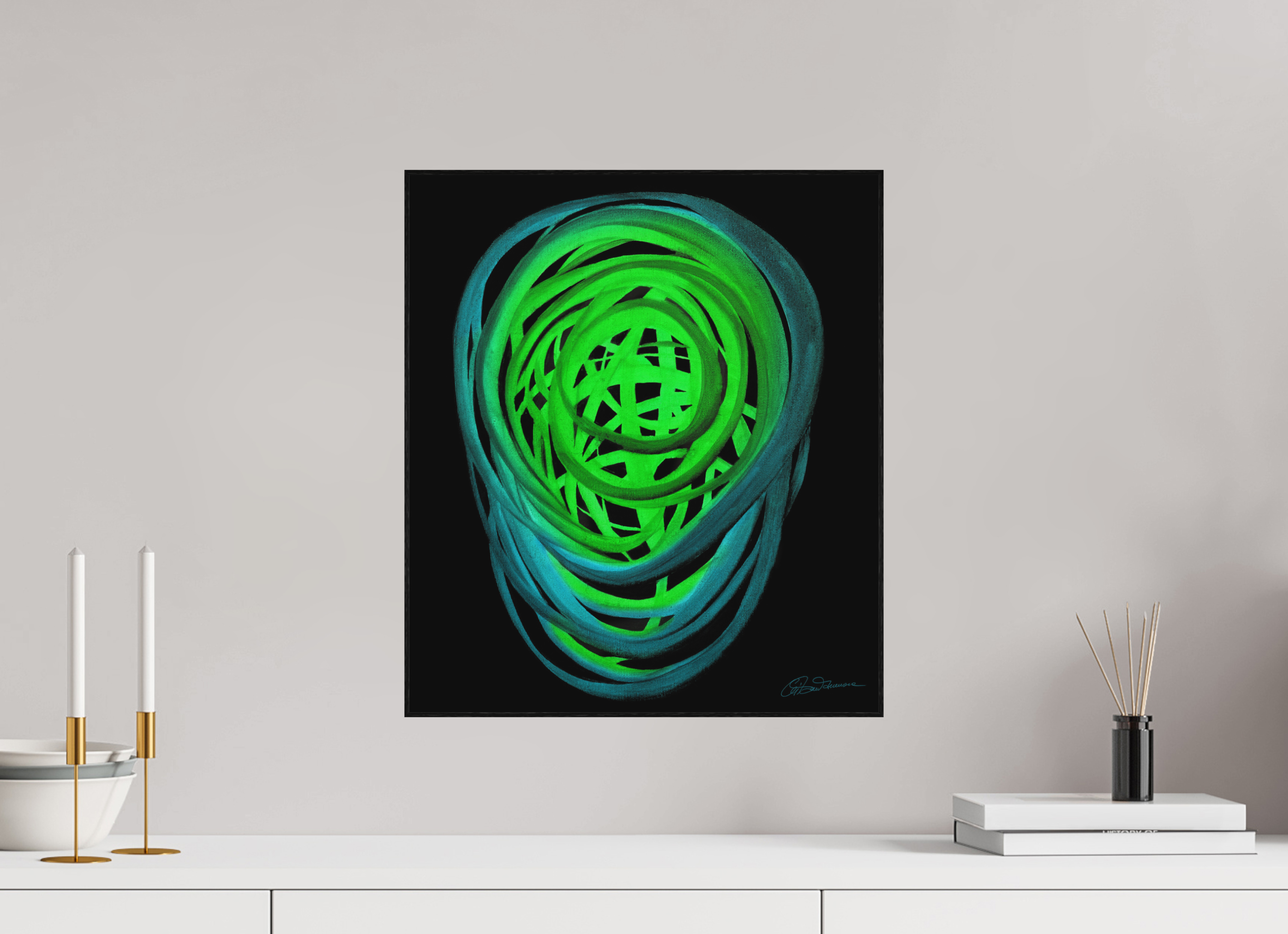 40 x 45,8 cm, Alu-Dibond mit Holzrahmen, schwarz Frühling | Aufbruch