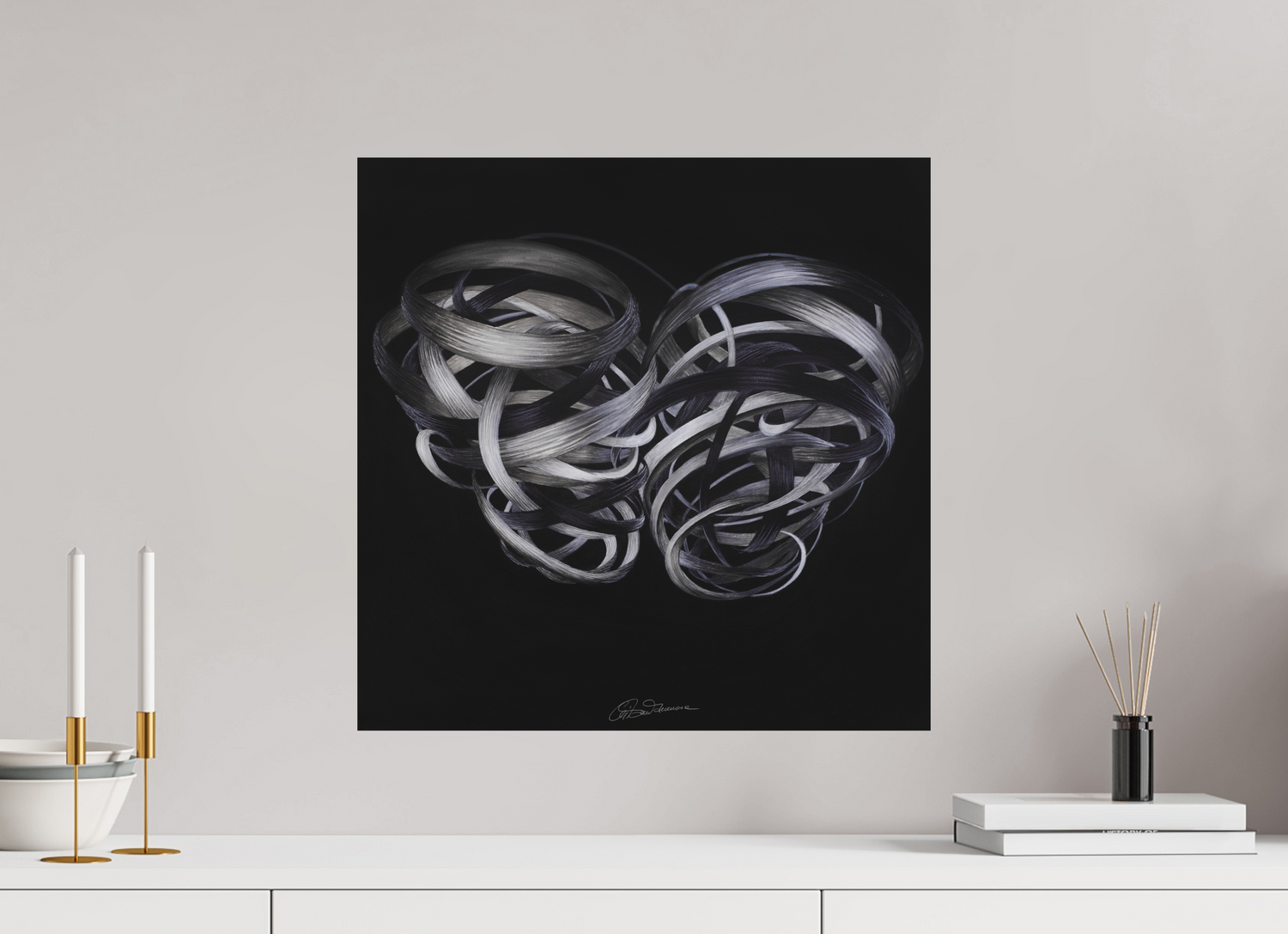 50 x 50 cm, Alu-Dibond mit Aufhängung Kuss – Verflechtung