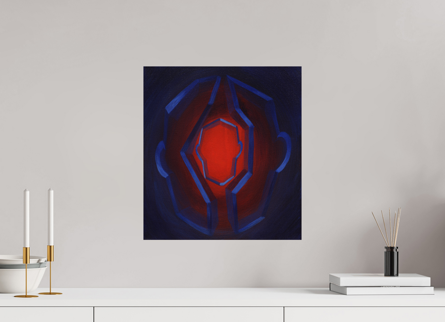 40 x 44 cm, Fine Art Print auf Metal Selbst-Bild. Innerer Übergang