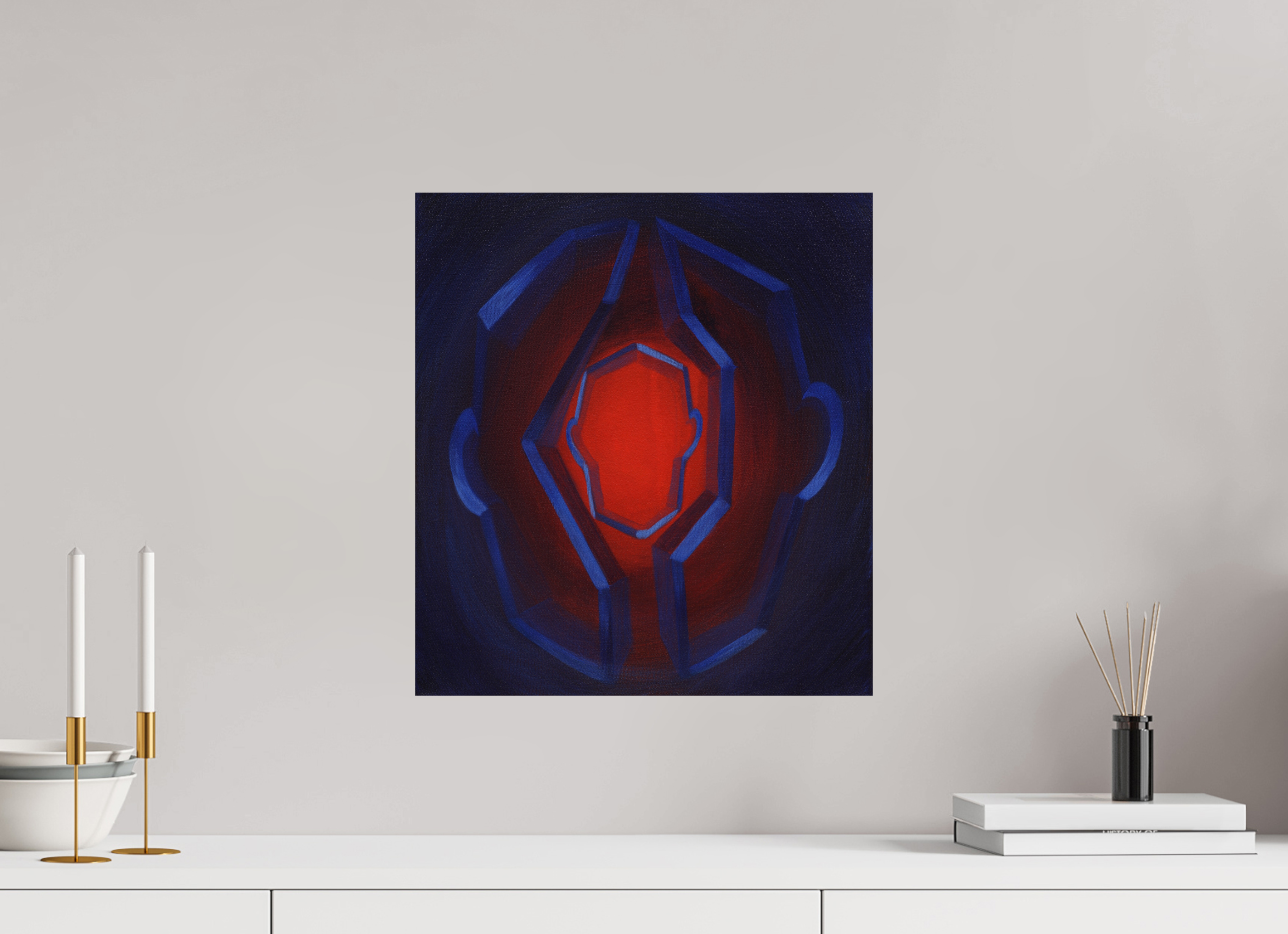 40 x 44 cm, Fine Art Print auf Metal Selbst-Bild. Innerer Übergang