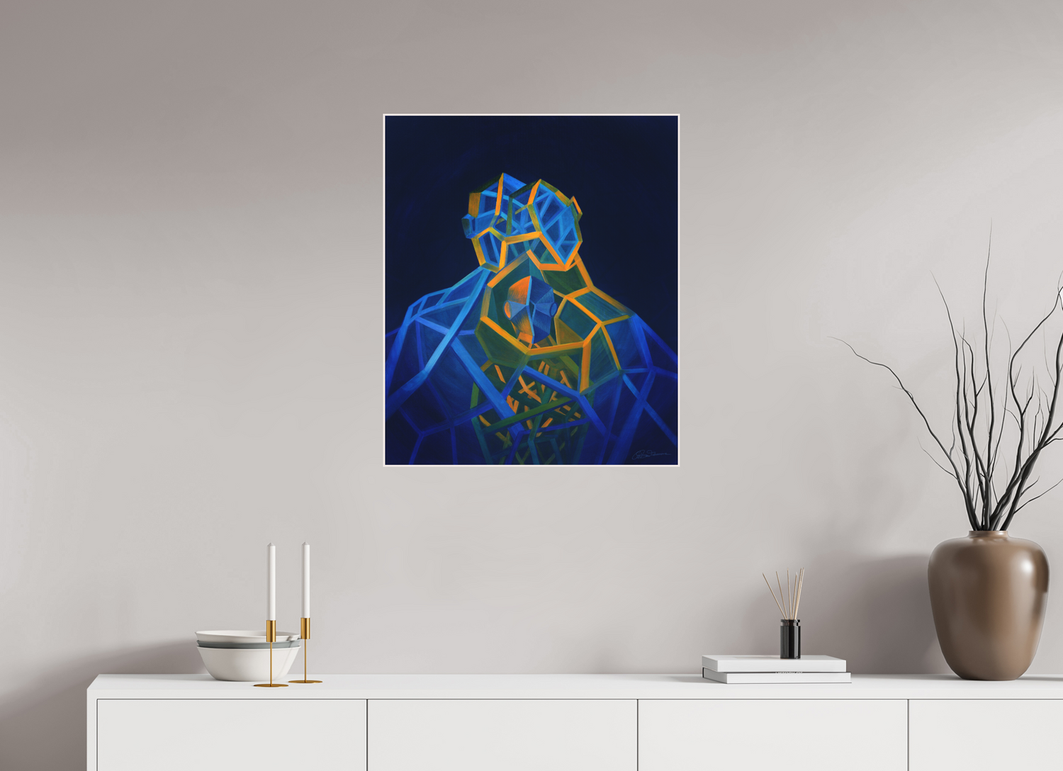 60 x 71,5 cm, Alu-Dibond mit Holzrahmen, weiß Trinität – Eltern Kind