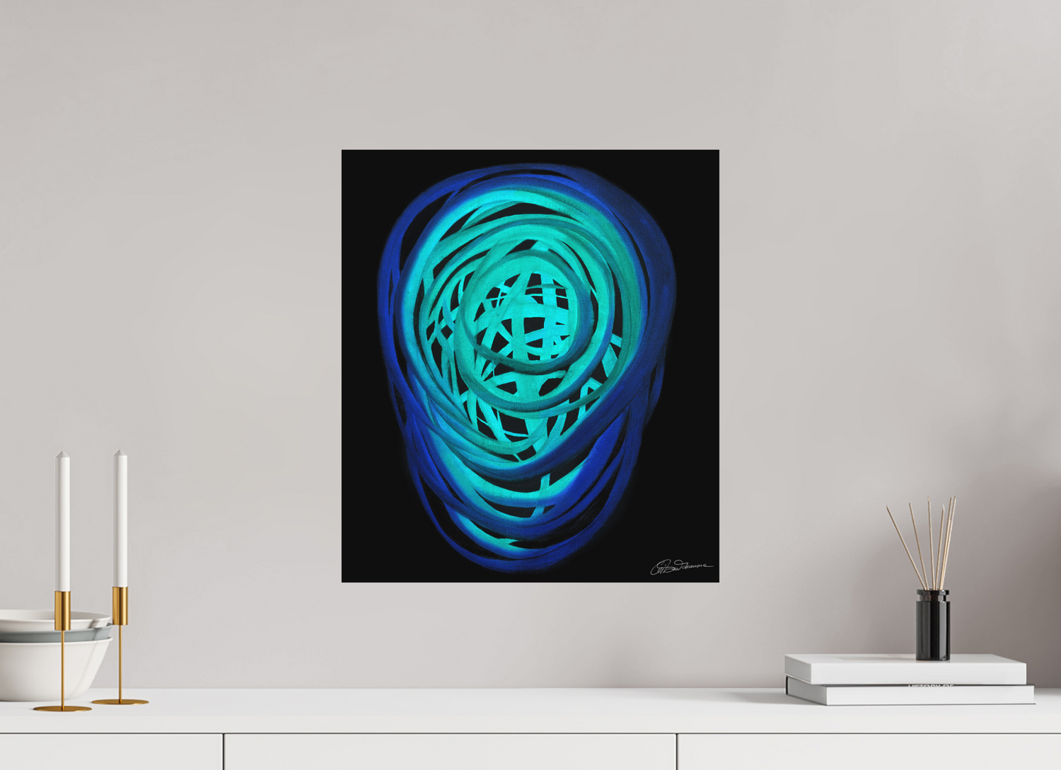 40 x 45,8 cm, Alu-Dibond mit Aufhängung Wasser | Frühling