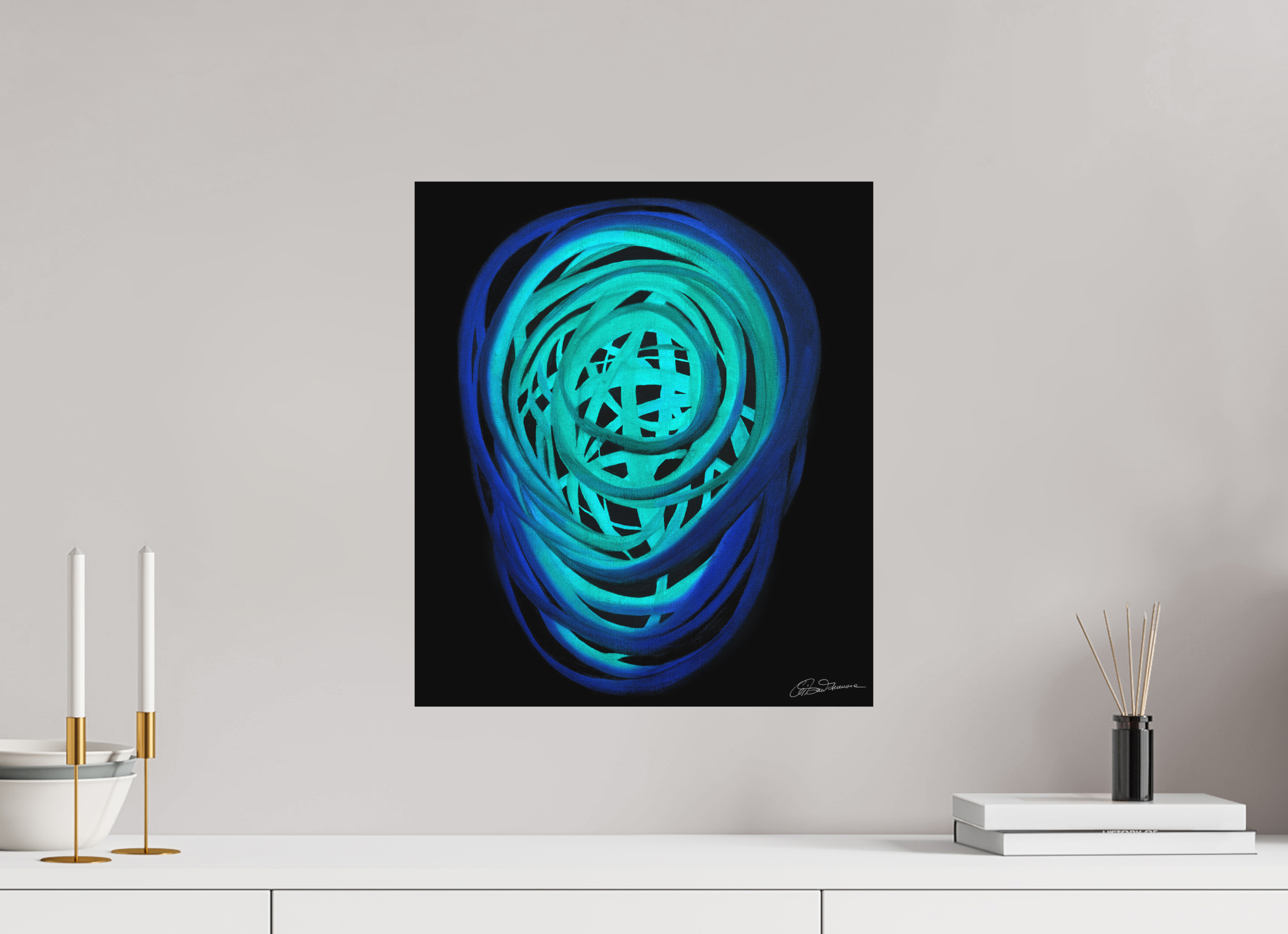 40 x 45,8 cm, Alu-Dibond mit Aufhängung Wasser | Frühling