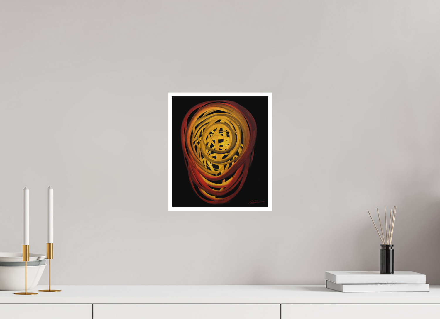 25 x 28,7 cm, Papier ohne Rahmen Feuer | Sommer