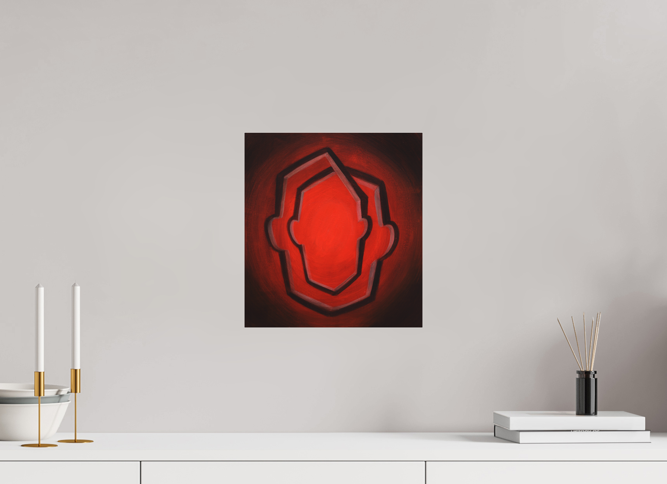 30 x 32,8 cm, Fine Art Pigmentdruck hinter Acrylglas Selbst-Bild. Die unendliche Wandlung des Ich