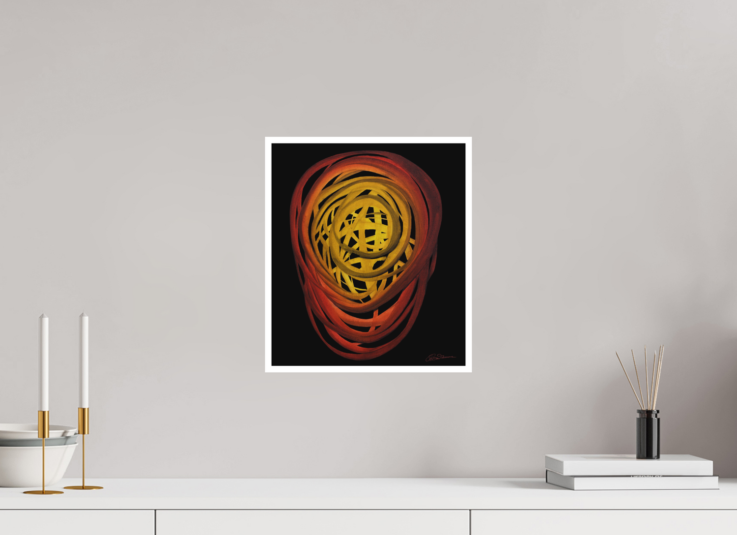 30 x 34,4 cm, Papier ohne Rahmen Feuer | Sommer