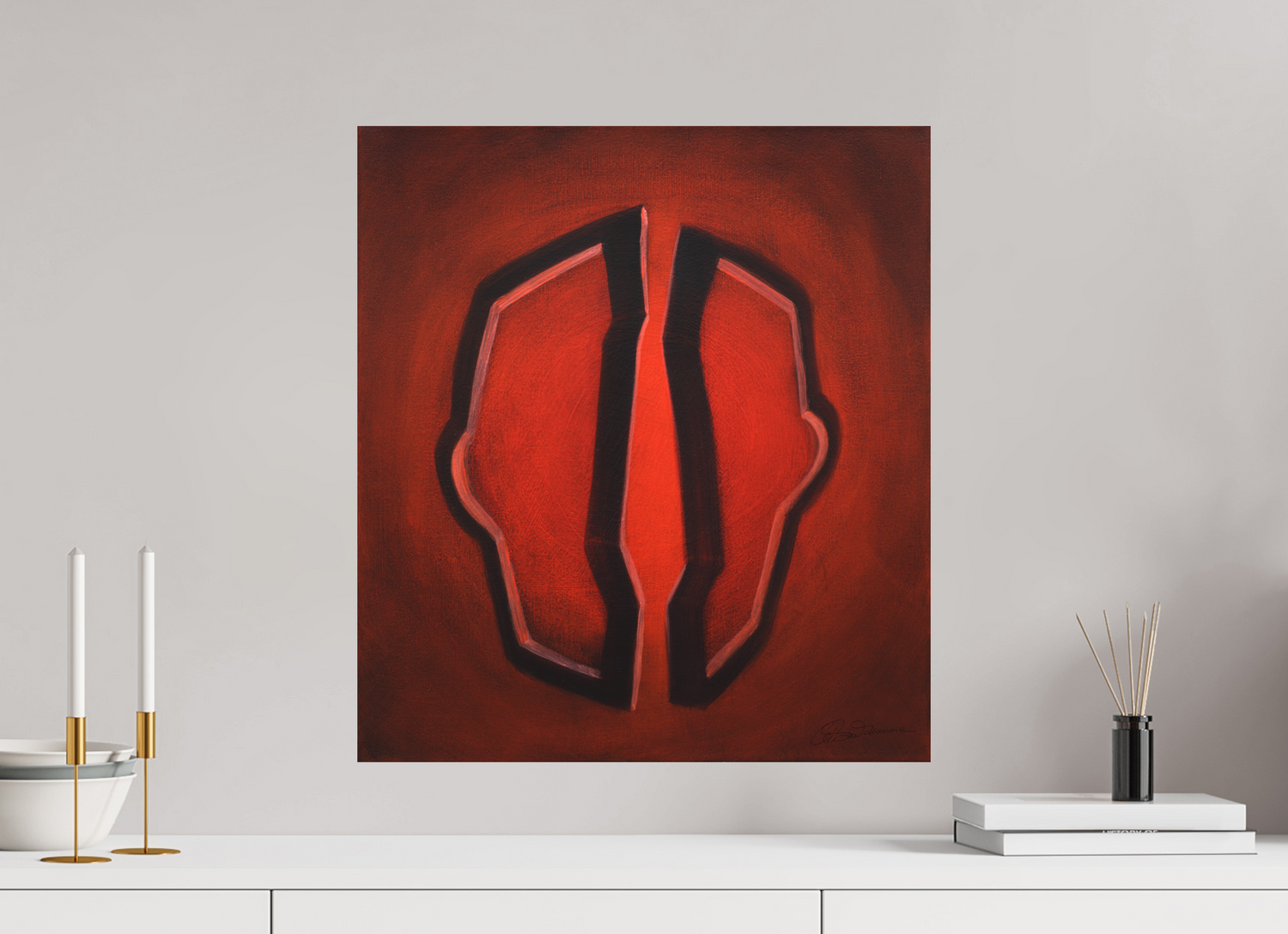 50 x 55,5 cm, Alu-Dibond mit Aufhängung Selbst-Bild. Öffnung