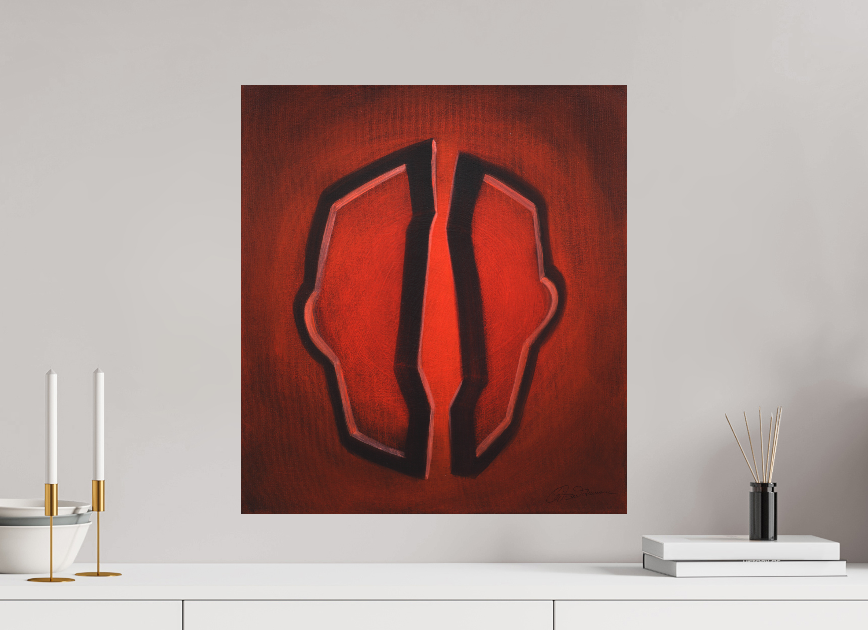 50 x 55,5 cm, Alu-Dibond mit Aufhängung Selbst-Bild. Öffnung