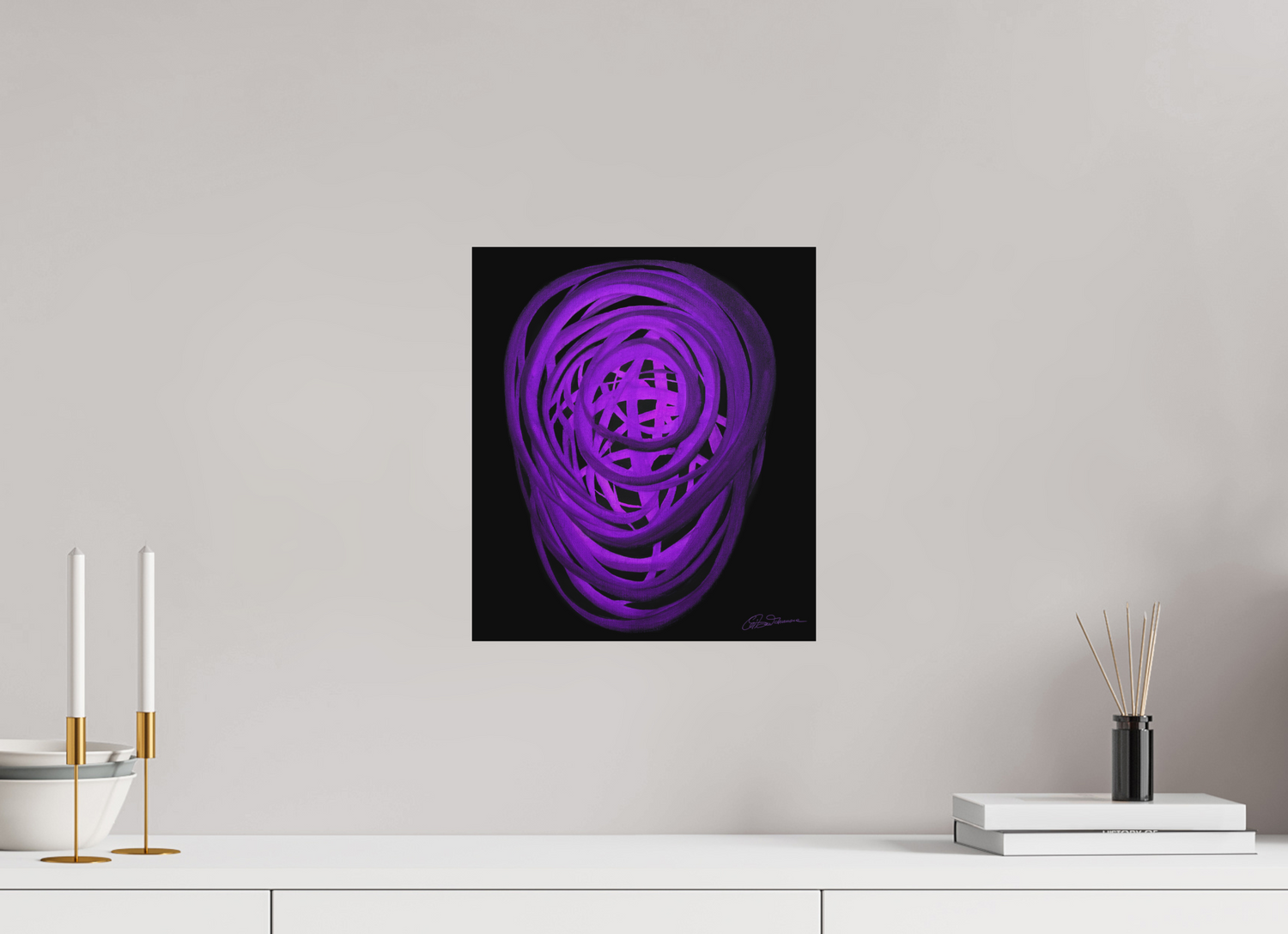 30 x 34,4 cm, Alu-Dibond mit Aufhängung Äther – Ursprung aller Form