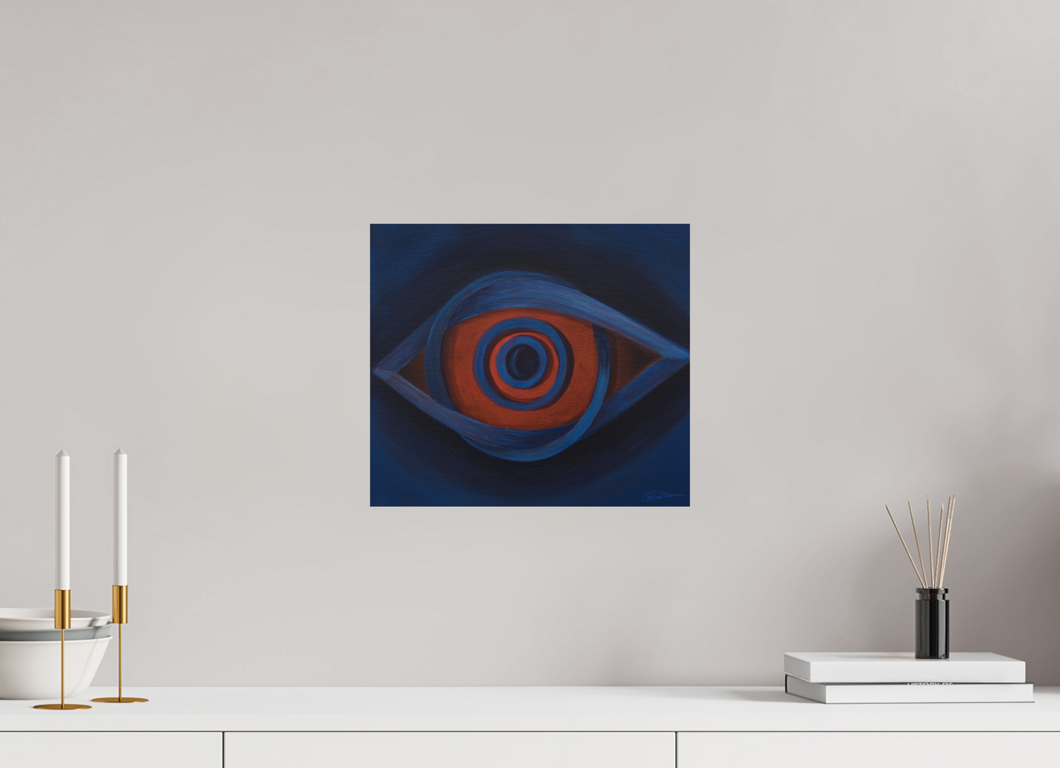 33,9 x 30 cm, Alu-Dibond mit Aufhängung Auge der Erkenntnis