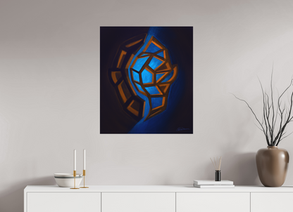 70 x 81 cm, Alu-Dibond-Druck mit Aufhängung Innere Tektonik – Erde &amp; Wasser