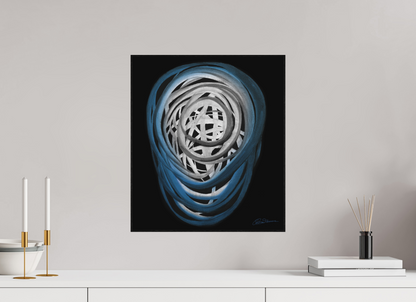 40 x 45,8 cm, Alu-Dibond mit Holzrahmen, schwarz Luft | Atem