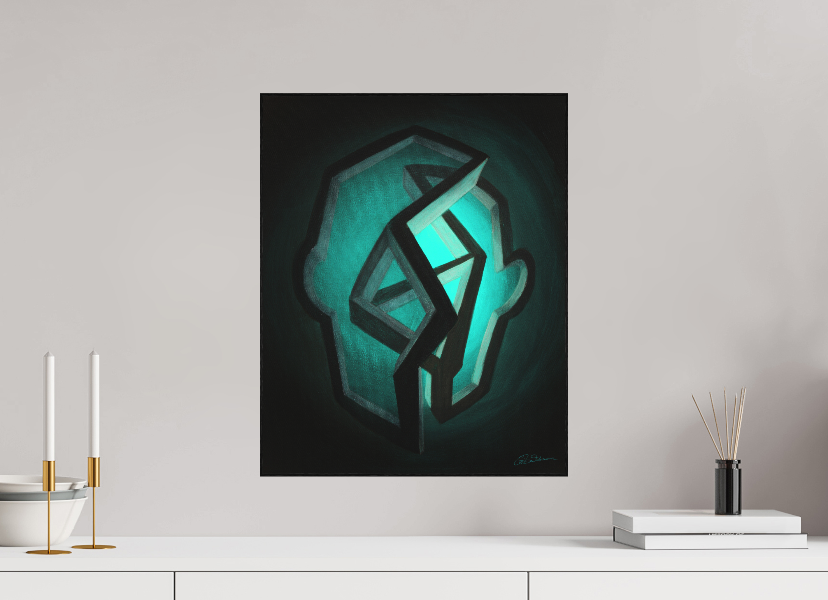 40 x 50 cm, Alu-Dibond mit Holzrahmen, schwarz Frühling | Beginn