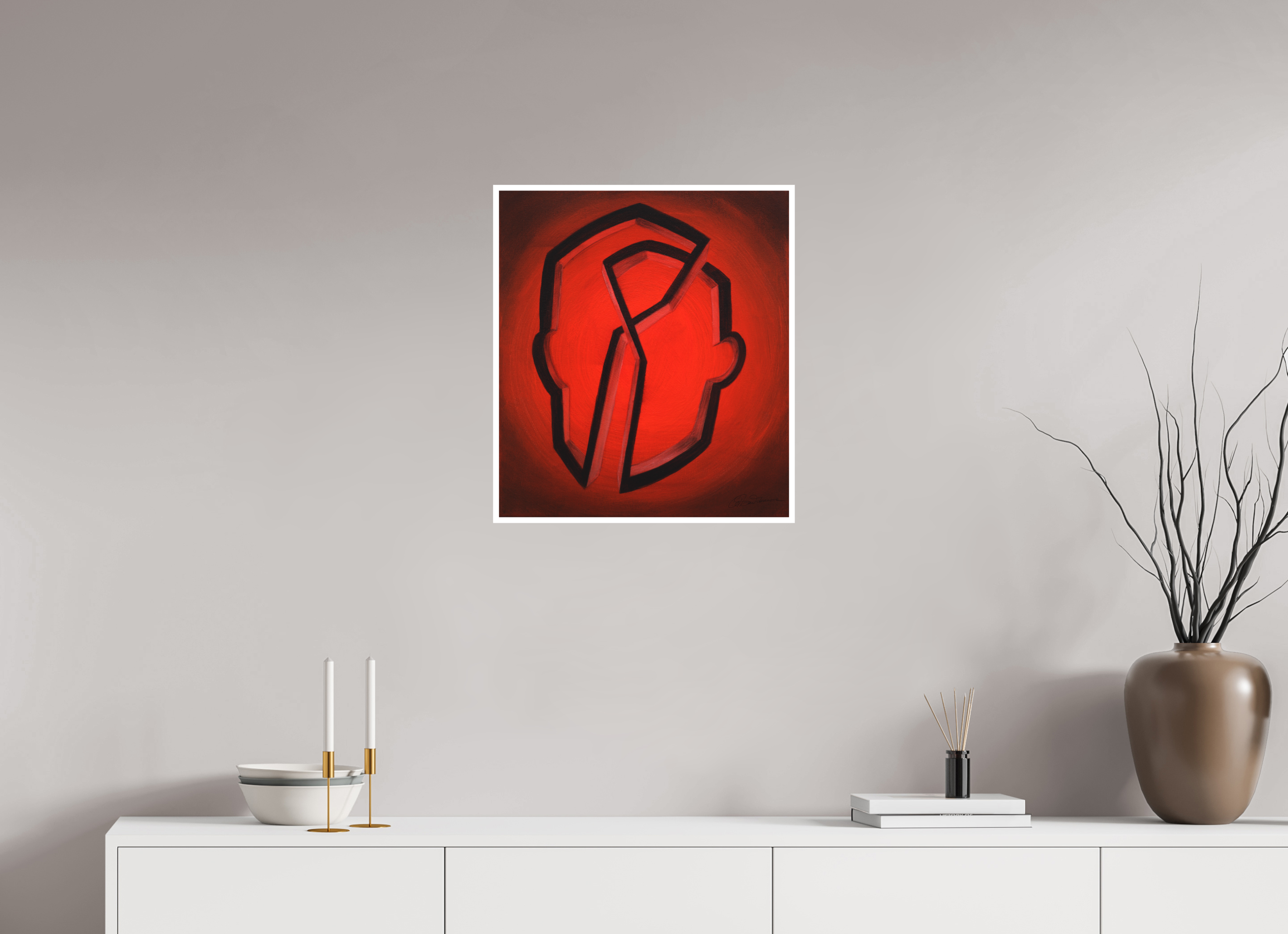 50 x 56,3 cm, Papier ohne Rahmen Selbst-Bild. Zwei Seiten ein Selbst