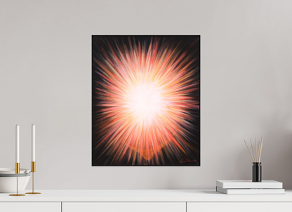 40 x 48,4 cm, Alu-Dibond mit Holzrahmen, schwarz Erleuchtung