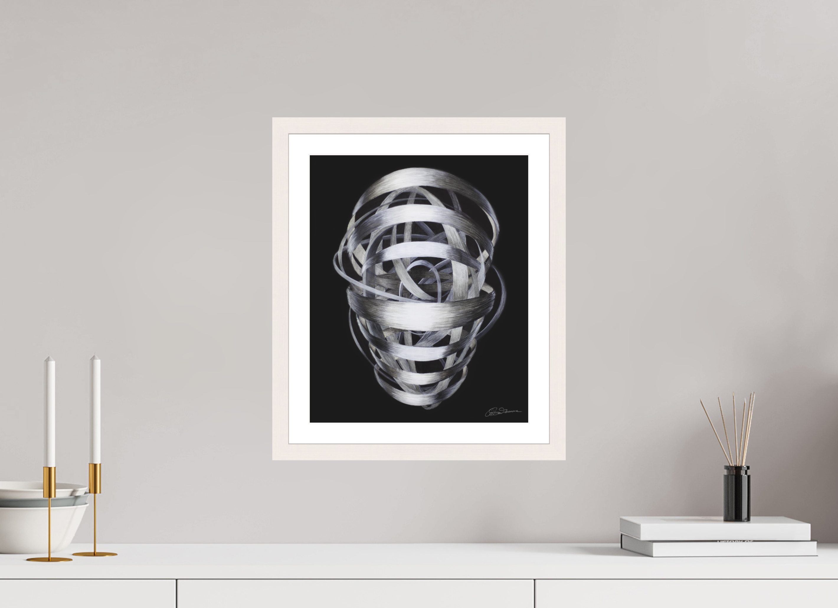 30 x 36,5 cm, Kunstdruck auf Papier mit Holzrahmen, weiß Architektur des Bewusstseins