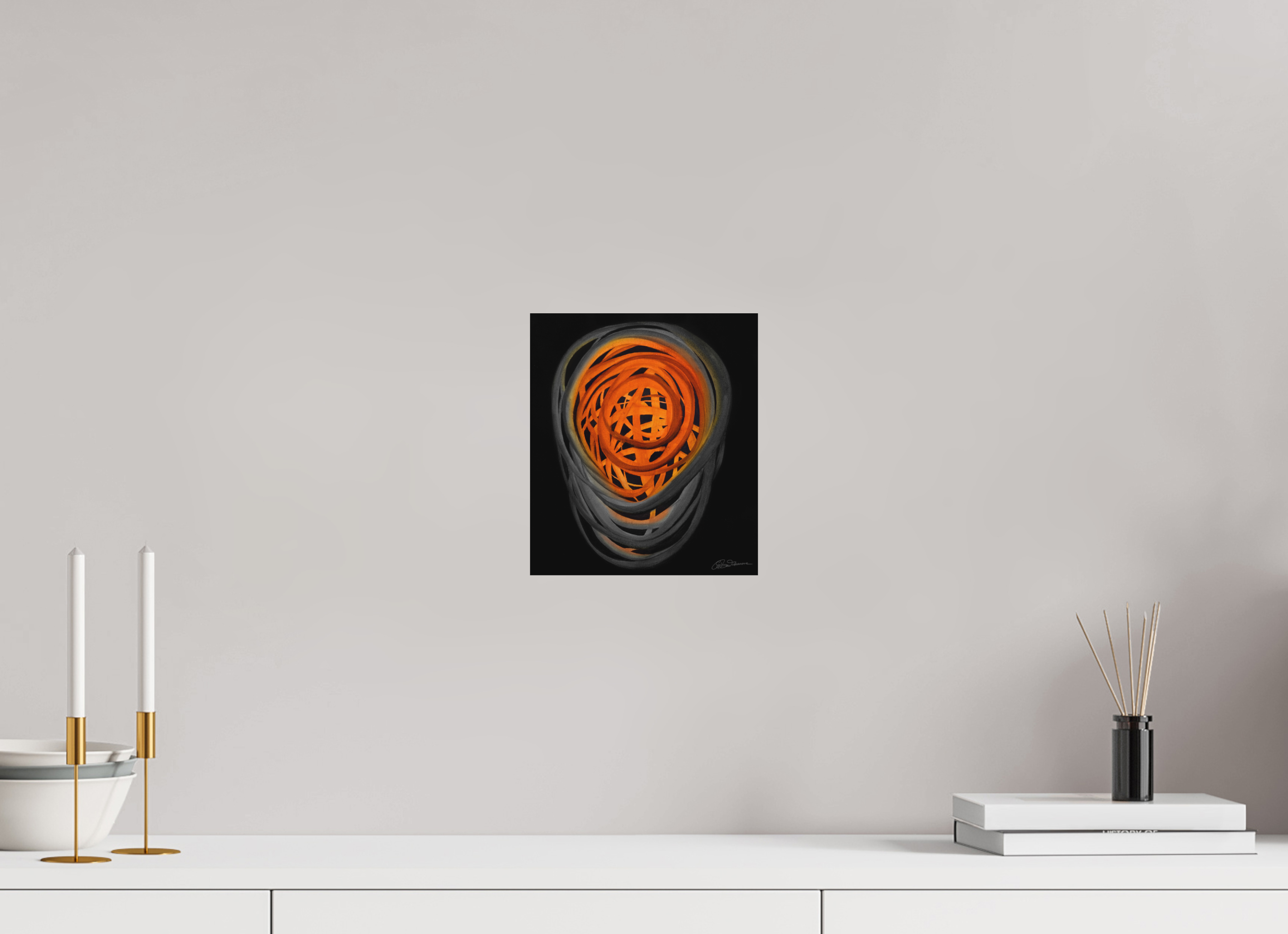 20 x 23 cm, Alu-Dibond mit Aufhängung Feuer &amp; Asche | Herbstglut