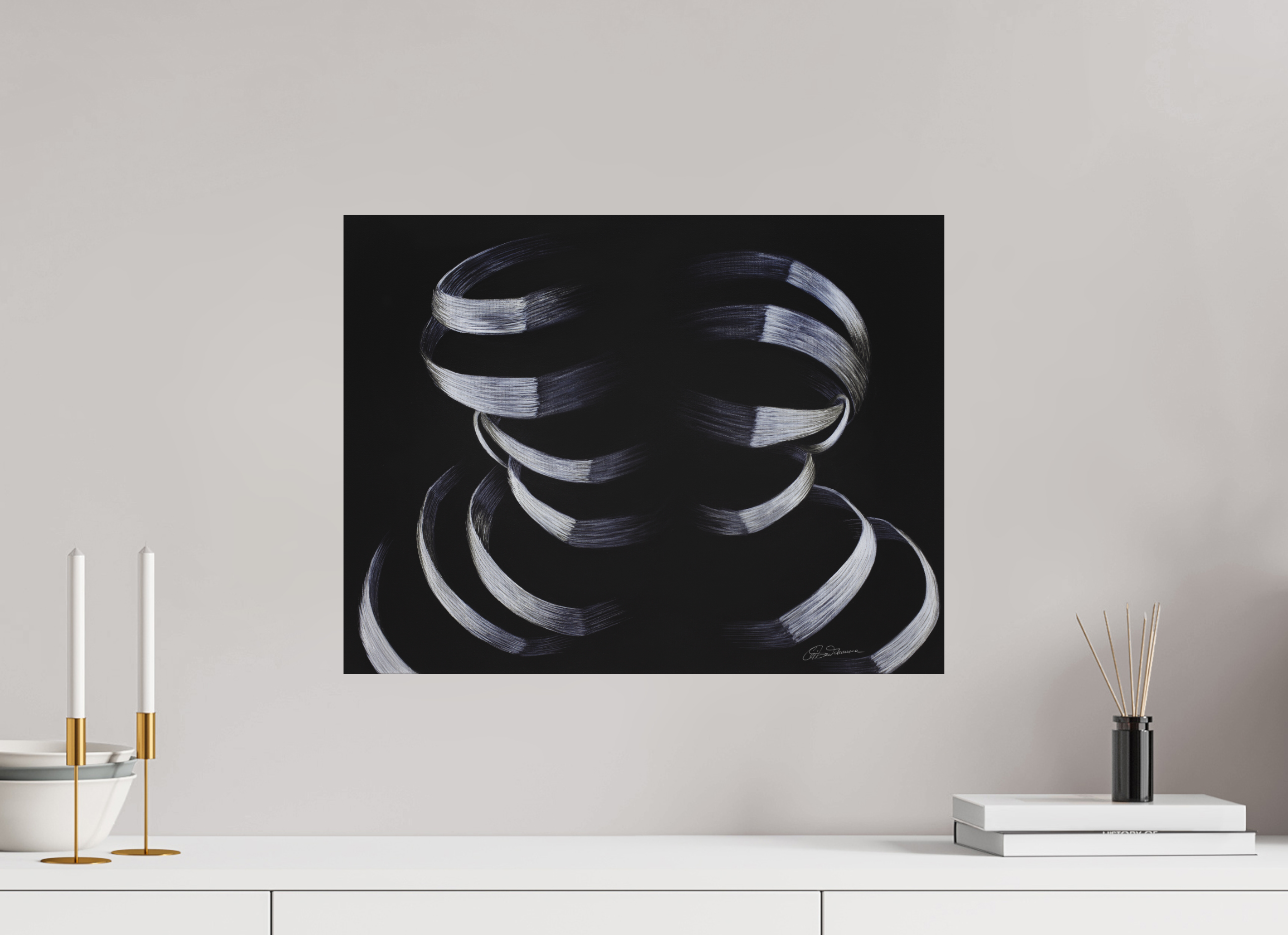 52,4 x 40 cm, Alu-Dibond mit Aufhängung Ineinandergreifend